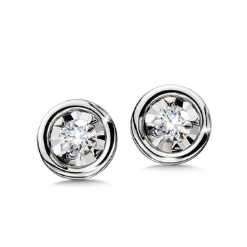 14K White Gold Diamond Star Diamond Solitaires